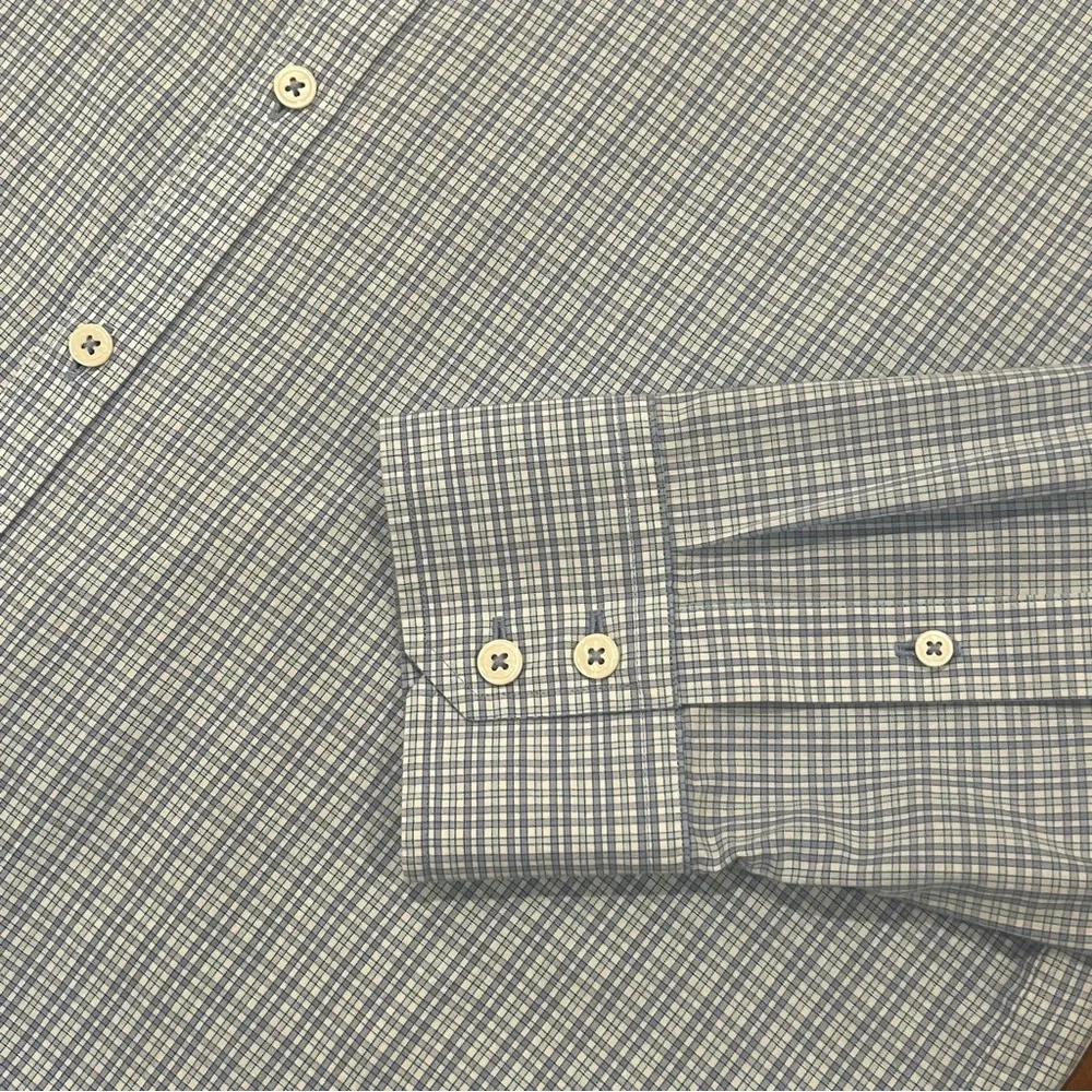 Zachary‎ Prell Men’s Blue/White Check Long-Sleeve Button Up Dress Shirt XL